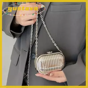 Túi Son Môi GUSTAVA, Túi Đeo Vai Acrylic Màu Trơn, Dây Xích Thời Trang Mini Gương Tiệc Túi Nữ
