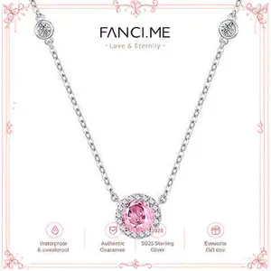FANCIME "Spotlight" Thiết lập vòng cổ bạc Sterling tròn