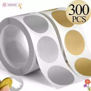 BEABOUT 300 Cái / Cuộn Miếng Dán Trầy Xước, Miếng Dán Nhãn Chống Thấm Nước 2.5cm, Chất Lượng Cao Tự Dính Tròn / Vuông / Trái Tim / Hình Chữ Nhật DIY Miếng Dán Trầy Xước Trò Chơi