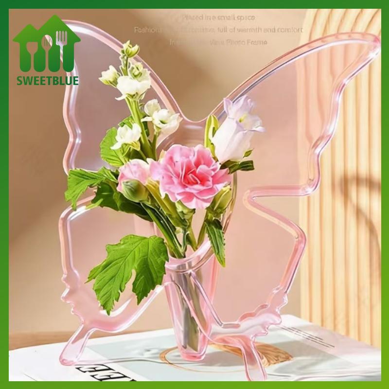 Bình hoa Acrylic ngọt ngào với thiết kế hình con bướm Phong cách nghệ thuật hiện đại rõ ràng cho nhà thanh lịch Nhà bếp sắp xếp phòng ngủ n