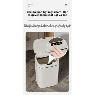 Thùng rác cảm biến nắp mở tự động dung tích lớn cho vệ sinh