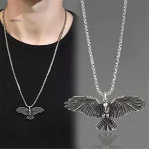 HNKMP Thời Trang Mới Đơn Giản Crow Raven Eagle Mặt Dây Chuyền Nam Nữ Nelace Quà Tặng.