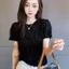Mùa hè mới phong cách Hàn Quốc thời trang giản dị dáng ôm vừa vặn áo thun ngắn tay dành cho nữ