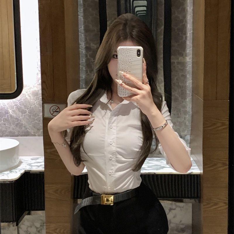 [Giảm giá trong thời gian có hạn] Thiết kế mới Phong cách sang trọng Ve áo xếp li màu đen Skinny hẹp Áo ngực dài tay
