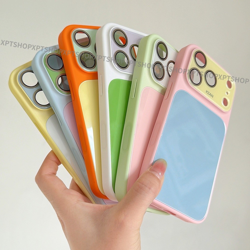 Ốp Điện Thoại Acrylic Kính Chặn Màu Cho iPhone 17 Pro Max 16 15 14 13 Vỏ Bảo Vệ Chống Sốc