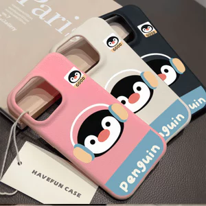 Ốp lưng iPhone cao cấp chống sốc họa tiết da mềm họa tiết chim cánh cụt - iP X/XS/11/12/13/14/15/16/17/Plus/Pro/Max/Air