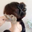 Móng vuốt tóc nơ lưới hai lớp mới với tông màu kim cương giả Kẹp hàm chống trượt lớn