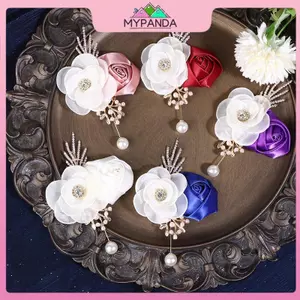 MYPANDA Lụa Hoa Hồng Thổ Cẩm Chân Cho Nam Cưới Chổi Boutonniere Phù Hợp Với Corsage Quà Tặng Tiệc Thanh Lịch Trang Trí Vũ Trụ.