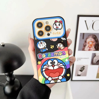 Ốp Điện Thoại Di Động Mềm Rainbow Doremon Thích Hợp Cho iPhone 7Plus 16ProMax Premium 14Plus 13Pro Hợp Thời Trang 15Pro 12ProMax Creative 11 XR 17PRO Ốp Điện Thoại Cửa Sổ Lớn Chống Sốc Chống Sốc