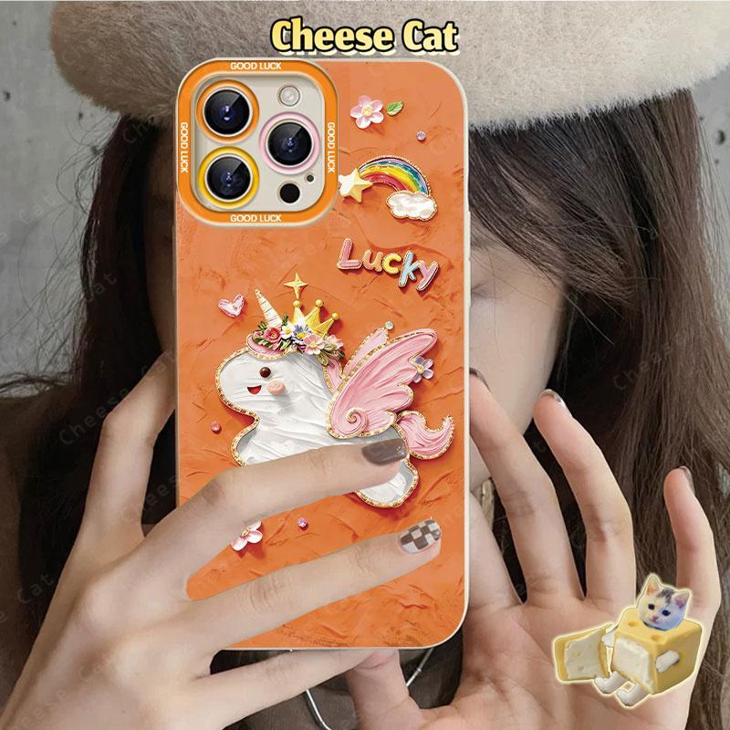 Chúc May Mắn Cam Thỏi May Mắn con ngựa Ốp Lưng Điện Thoại iPhone 17 Pro 13 14 15 Plus 11 12 16 Pro Max Xs Max 7Plus SE