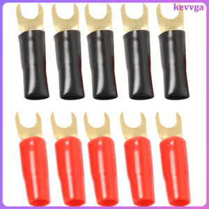 5 Cặp Thiết Bị Đầu Cuối Điện Uốn Đầu Nối Loa Đồng Nĩa Dây Spade kevga