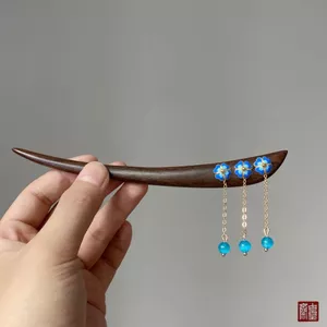 WHX-Hairpin {Hợp thời trang} Kẹp tóc Trung Quốc mới Kẹp tóc đơn giản Hai mặt Men đầy màu sắc Hoa tua rua kẹp tóc