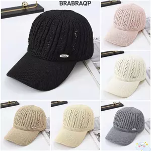 Mũ đi biển BRBRAA, Mũ bóng chày dệt kim có thể điều chỉnh, Mũ lưới thể thao thoáng khí rỗng ngoài trời