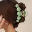 PNPIA- Ngọc Trai Xanh Vuốt Tóc Cô Gái Ba Tóc Giữ Răng Móng Vuốt Trang Trí Phụ Kiện Trang Điểm Tạo Kiểu Tóc Móng Vuốt Tóc