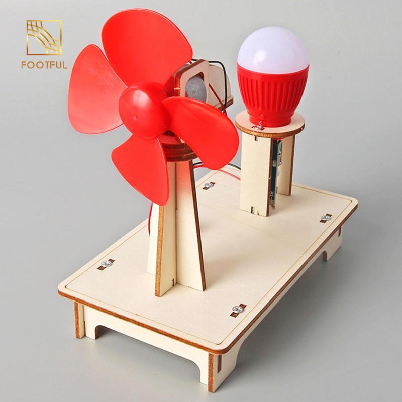 Bộ mô hình giáo dục DIY Đồ chơi Tua bin gió Dự án xây dựng Thí nghiệm khoa học Dự án gốc Lắp ráp Câu đố 3D để làm quà tặng