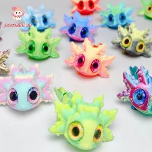 Mô hình Salamander thu nhỏ in hình PWSEND, Kích thước thu nhỏ Mô phỏng đầy màu sắc Búp bê Salamander, Khớp di chuyển Handmade Mô phỏng mắt Trang trí nhà cửa