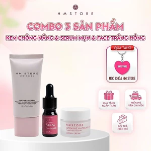 COMBO KEM CHỐNG NẮNG +SERUM MỤN DIẾP CÁ + FACE TRẮNG HỒNG MINI