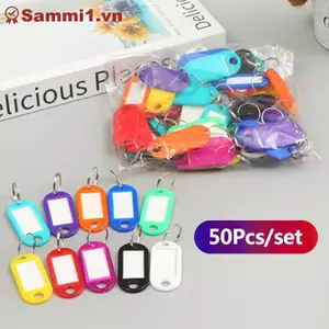 ZK 50 Thẻ Móc Khóa Nhiều Màu Sắc Có Vòng Chia Cho ID Tên Địa Chỉ Nhãn Đánh Dấu VN