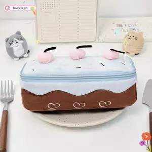 BEABOUT Bút Chì, Thiết Kế Bánh Anh Đào Túi Đựng Bút Dung Tích Lớn, Túi Đựng Bút Chì Cảm Ứng Mềm Mại Sang Trọng Chất Lượng Cao Văn Phòng Trường Học