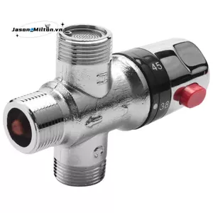 Van trộn giữ nhiệt 3 chiều bằng đồng nguyên khối Van máy nước nóng năng lượng mặt trời 3 / 4 Inch Van điều chỉnh nhiệt độ