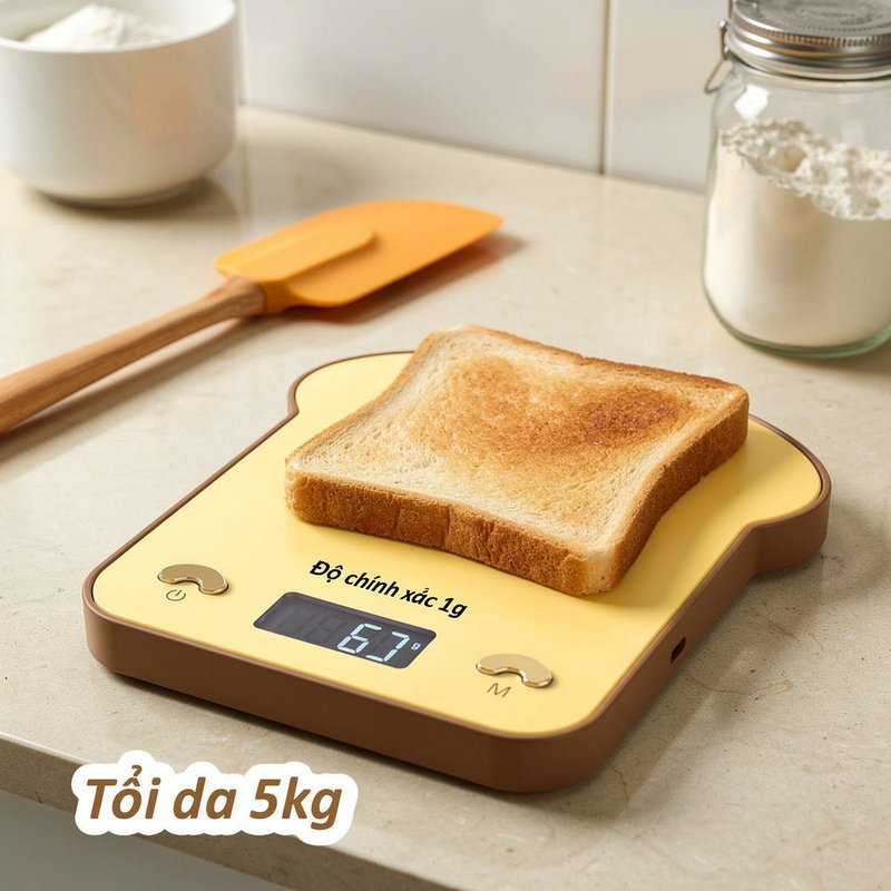cân điện tử nhà bếp độ chính xác cao màn hình LCD đèn nền chất liệu ABS đặt về 0 dễ dàng dùng làm