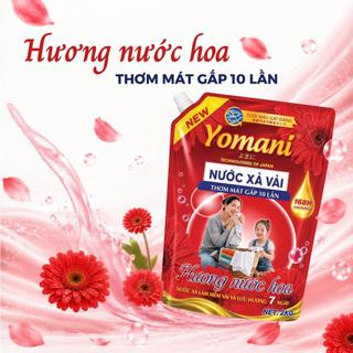 [HOT] Combo 2 Túi Nước Xả YOMANI Hương Nước Hoa 2KG - Thơm Lâu, Mềm Vải, Giảm Nhăn, Giữ Màu Quần Áo