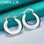 URMYLADY Bạc 925 Trơn Trơn Bông Tai Tròn Cho Nữ Tiệc Cưới Thời Trang Quyến Rũ Trang Sức