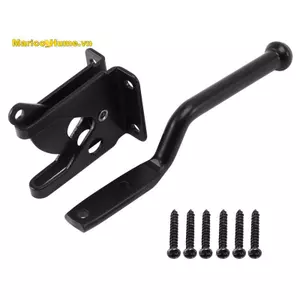 Tự Khóa Cổng Tự Động Lực Nặng Đòn Bẩy Hàng Rào Khóa Cổng Cho Hàng Rào Gỗ Cổng Chốt Cửa Thép Đen