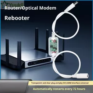 Mô-đun đặt lại bộ định tuyến YUUKII, Bộ khởi động lại bộ định tuyến WiFi DC 5V-15V thời gian 24H, Cài đặt dễ dàng Cắm và chạy Giao diện 5,5x2,1mm Tối ưu hóa cáp khởi động lại