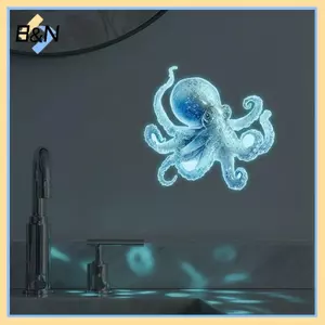 B & N Glow In The Dark Toilet Stiers Bạch Tuộc Thiết Kế Xanh Tự Dính Có Thể Tháo Rời Chống Thấm Nước Để Trang Trí Phòng Tắm Phòng Trẻ Em.
