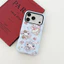 Ốp điện thoại iPhone Alice Bunny nền Argyle màu xanh, chủ đề tiệc trà [1 Ốp điện thoại có thể tháo rời 2 trong 1] Ốp điện thoại có thể tháo rời 2 trong 1 17 / 16 / 15 / 14 / 13 / 12 / 11 Pro Max Plus