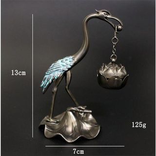 Set lư xô.ng trầm hạc bằng đồng kèm lọ trầm 42 khoang đốt hương vòng nụ bột trang trí ph.ong th.ủy