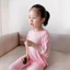 Bộ Đồ Ngủ Lụa Băng Cho Bé Gái 2025 Bộ Đồ Ngủ Mỏng Phong Cách Trẻ Em Modal Loungewear Trung Nhỏ Quần Áo Trẻ Em Phong Cách Dễ Thương