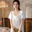 Phụ Nữ Chắc Chắn Trắng Váy Ngủ Nữ Vintage Retro Cotton Đồ Ngủ Váy Ngủ Váy Ngủ