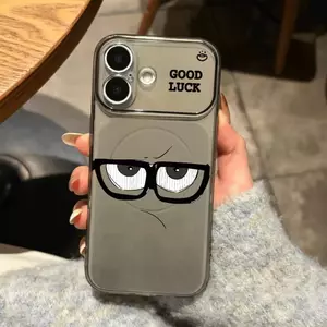 Kính gọng đen Emoji Giản Stroke cho trường hợp iPhone 17promax 1615plus 141312