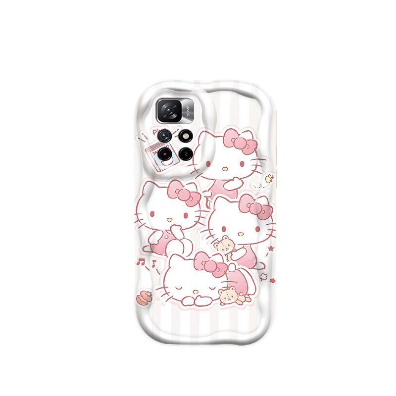 Thích hợp cho Redmi 10 Note 11 11S 12 Pro 4G 3D Phụ kiện TPU mềm Kitty Cat Vỏ điện thoại chống sốc