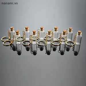 5 Chiếc Bình Thủy Tinh Mini Lọ Ống Nồi Nước Hoa Nút Chai Lọ Chúc Mặt Dây Chuyền Quyến Rũ [VN]