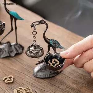Đầu đốt hương phong cách Trung Quốc Hợp kim kẽm Biểu tượng tốt Phụ kiện giữ hương Cần cẩu đỏ Quà tặng hương liệu trong nhà [VN]