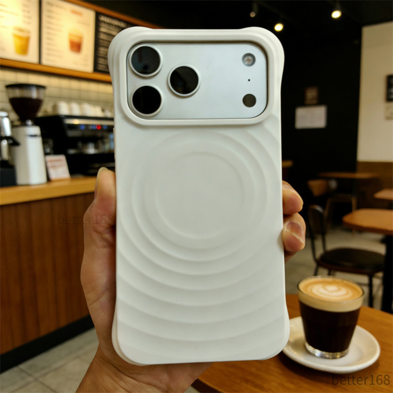 Ripple Liquid Silicone Sạc Từ Tính Ốp lưng iPhone17 16 15 14 13Pro Max Chất Lượng Cao Mờ Chống Vân Tay Ốp Lưng Chống Sốc
