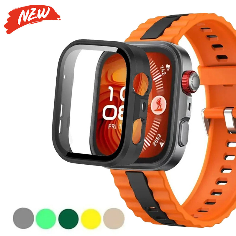 Dây đeo silicon + vỏ PC cho Huawei Watch Fit 5 / 5 Pro màn hình bảo vệ ốp lưng vỏ đồng hồ