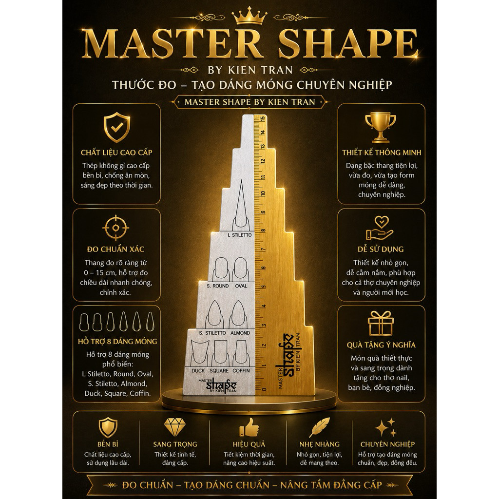 Thước đo móng tips master shape TWO BOYS | Shopee Việt Nam