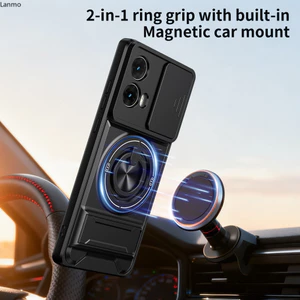 Vỏ Cho Motorola G85 Ốp Lưng Moto G85 Bao Moto S50 Neo Ốp Điện Thoại Magsafe Từ Gấp Giá Đỡ Giáp Quân Sự Bảo Vệ Camera