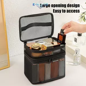E-WOITD Lưới Dung Tích Lớn Trong Suốt Túi Đựng Mỹ Phẩm Du Lịch Tiện Lợi Túi Vệ Sinh Du Lịch Ngoài Trời Túi Bảo Quản Nữ Chống Thấm Nước Túi Trang Điểm E-WOITD