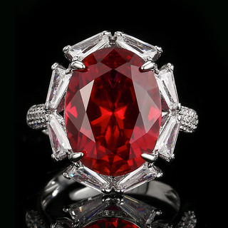 Châu Âu Mỹ ins Phong Cách Mới Nhiều Màu Sắc Ruby Đỏ Corundum Rose Suit Nữ