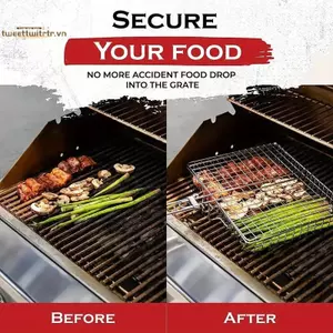 TRTR Có Thể Gập Lại 304 Thép Không Gỉ BBQ Lưới Chống Sti Lưới Nướng Lưới Thảm Thịt Rau Bít Tết Dã Ngoại Tiệc Thịt Nướng Dụng Cụ VN