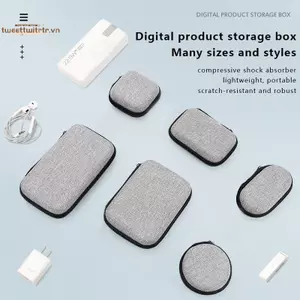 TRTR Mini Di Động EVA Túi Bảo Quản Túi Đựng Túi Dây Kéo Tai Nghe Dành Cho Airpod Tai Nghe / Điện Thoại / Cáp Sạc Phụ Kiện VN