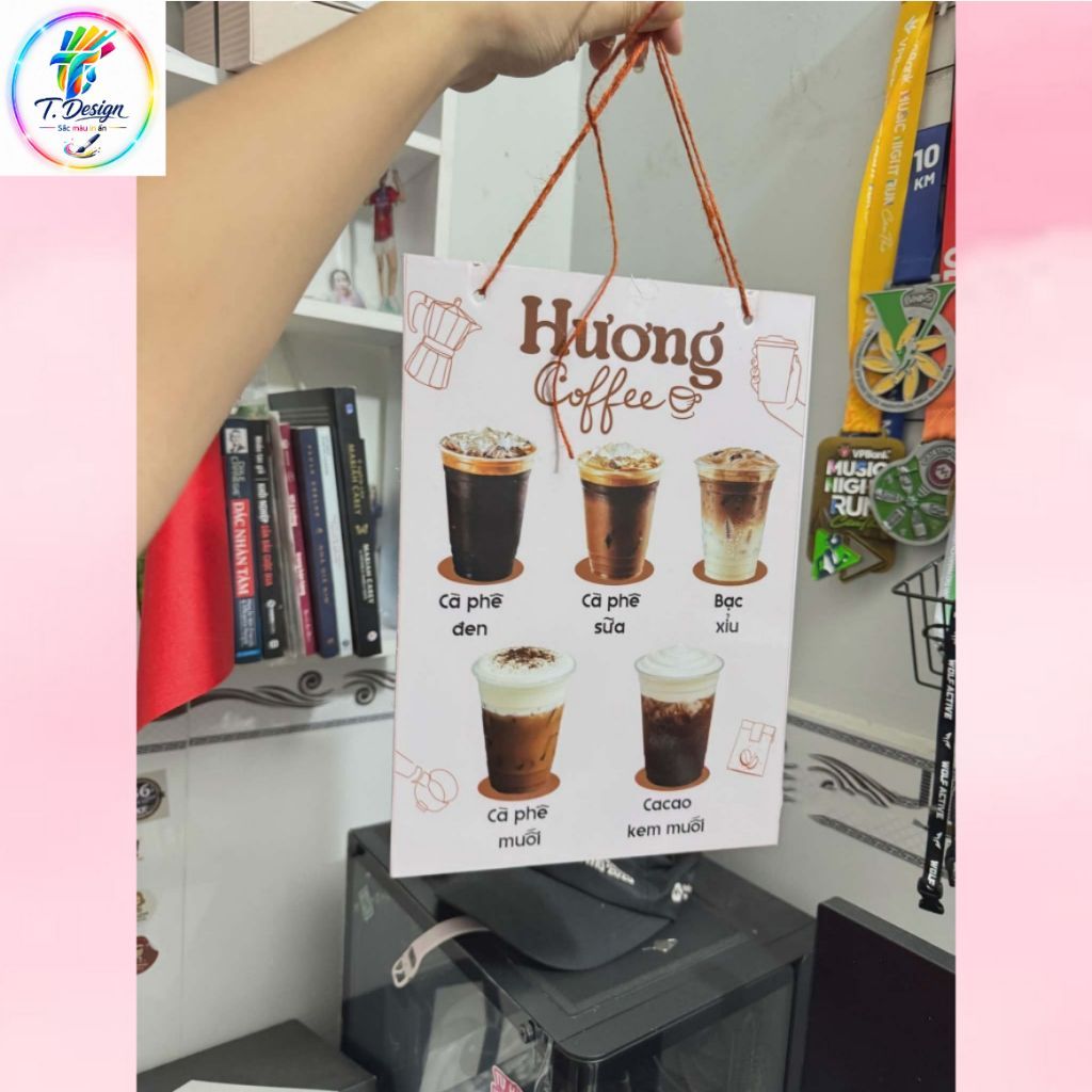 [NHẮN SHOP TRƯỚC] Menu Formex 5 mm treo dây thừng In 2 mặt Thiết Kế Theo Yêu Cầu Khổ A5 A4 A3 A2