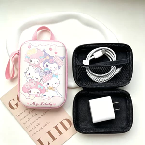 Dễ Thương Hello Kitty Hộp Bảo Quản Cáp Sạc Tai Nghe Dây Bảo Quản Túi Cáp