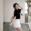 （Giao hàng 24h）Angela Áo Thun Angela Thêu Chữ Màu Đen Nghệ Thuật Chất 100% Cotton Mềm Mịn Thoáng Mát.