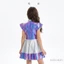 Trẻ Em Cô Gái Ngoài Hành Tinh Trang Phục Kim Loại Đầm Ăng Ten Băng Đô Và Kính Cầu Vồng Robot Cosplay Bộ Cho Tiệc Halloween